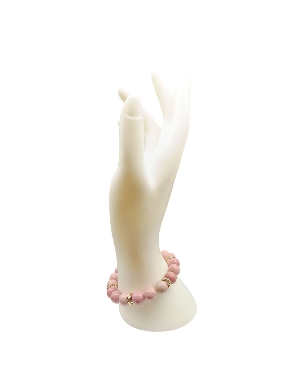 Park Lane Carson Pink Beaded Stretch Bracelet with Gold Accents & Crystal Pavé